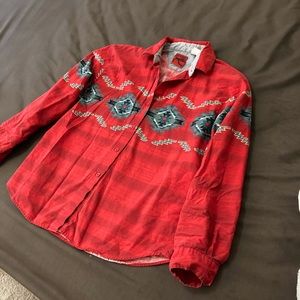 Vintage 80s red western shirt